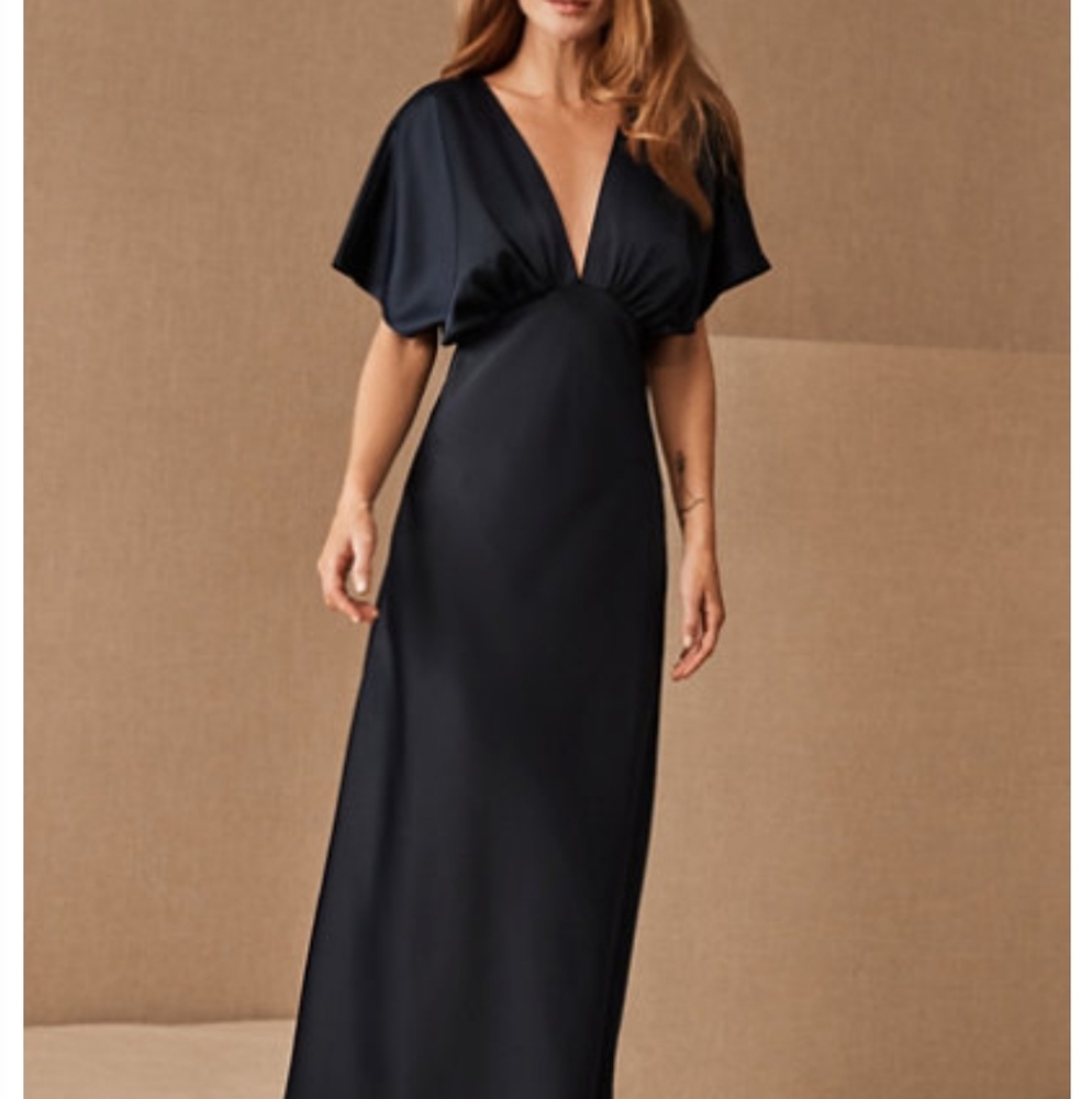 BHLDN Leila Satin Charmeuse Maxi Dress